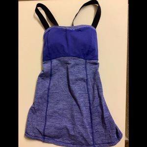 Lululemon size 6 blue striped tank top